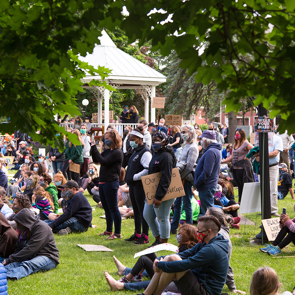 Crowds gathered in Rusty Parker Memorial Park in support of Black Lives Matter